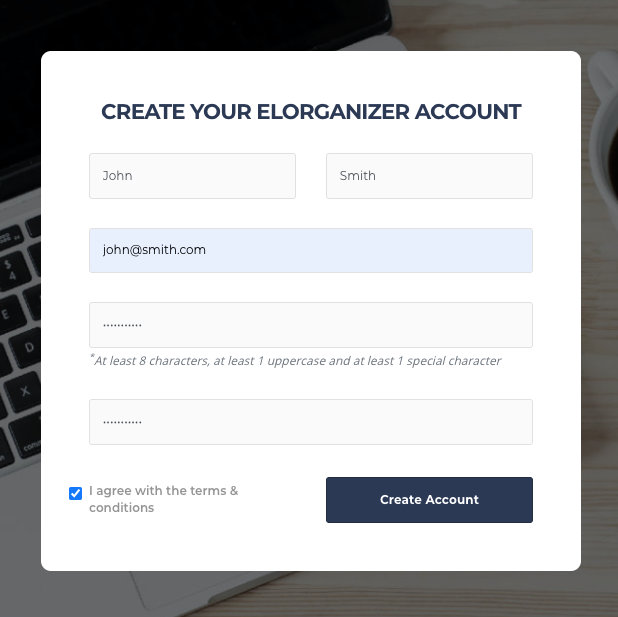 Register your eLORganizer account